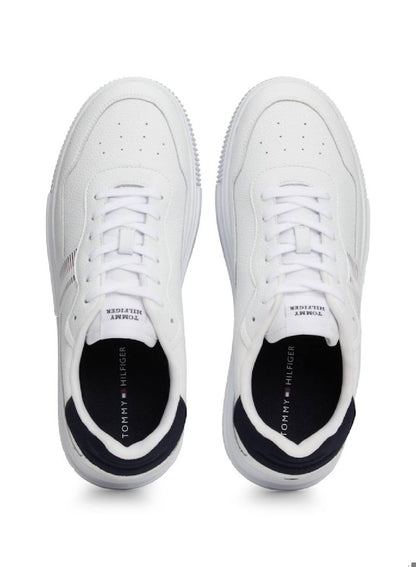 Signature Tape Textured Leather Sneakers