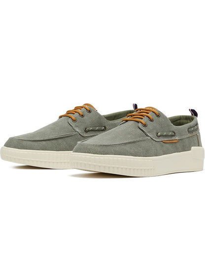 Men's Khaki Low-Top Sneakers - Lightweight Slip-On Design with Iconic Branding for a Clean Look