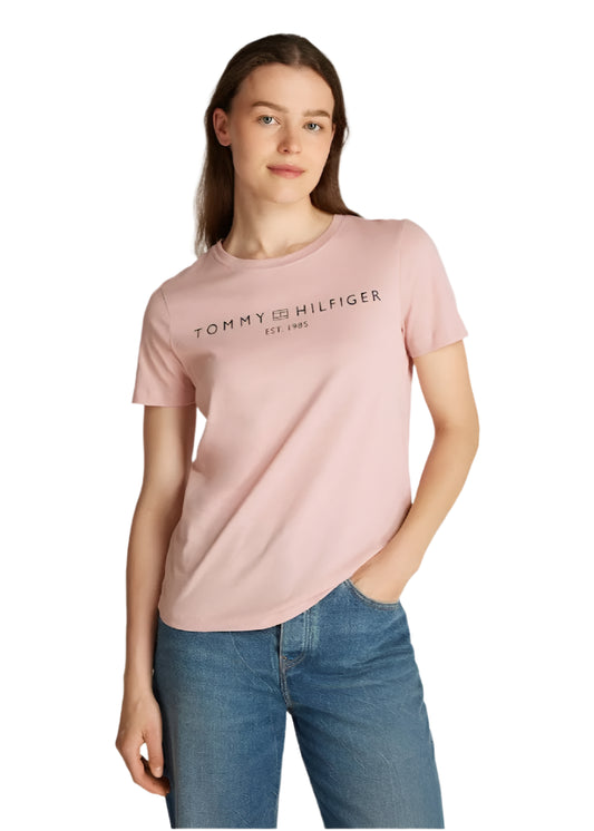Women's Logo Crewneck T-shirt - Cotton, Pink