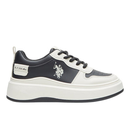 Women's Black and White Sneakers - Bold Rugged Style with Durable Sole for Outdoor Wear