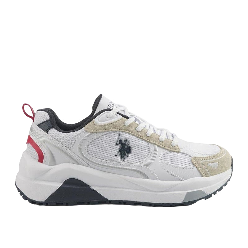 Men's White Low-Top Sneakers - Compression Cushioned Shoes with Iconic Design