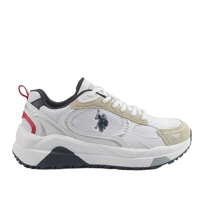 Men's White Low-Top Sneakers - Compression Cushioned Shoes with Iconic Design