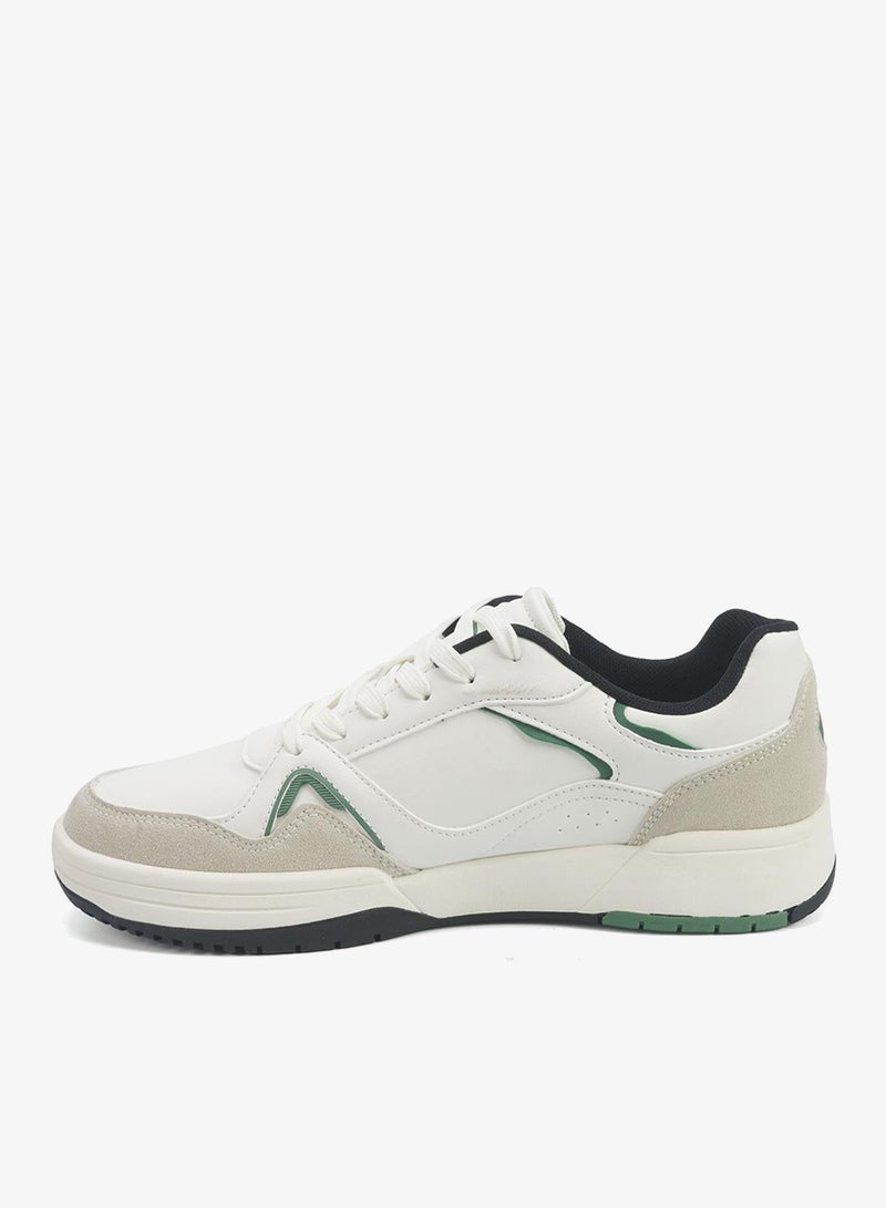 Men's White Low-Top Canvas Sneakers - Iconic Branding for a Clean Look Shoes