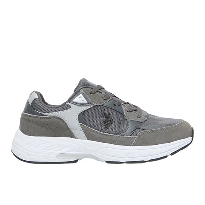 Men's Grey Low-Top Sneakers - Modern Lace-Up Design Shoes, Versatile Shoes for Casual Outfits