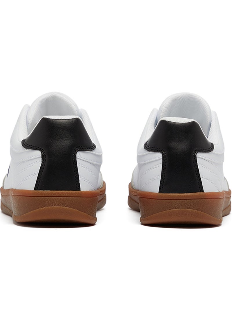 Men's White Low-Top Sneakers - Fashionable Lace-Up Style, Perfect for Everyday Casual Outfits