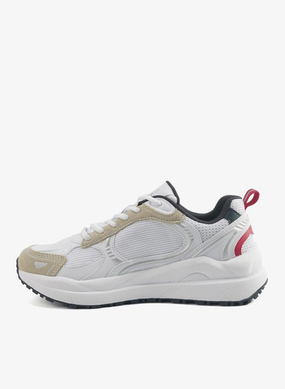 Men's White Low-Top Sneakers - Compression Cushioned Shoes with Iconic Design